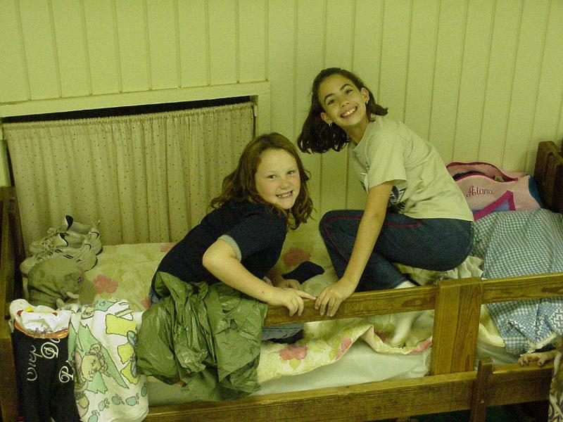 Stephanie and Alana Clay in Alana's bunk.JPG - 1999 - Sky Ranch, Van, TX - Stephanie & Alana